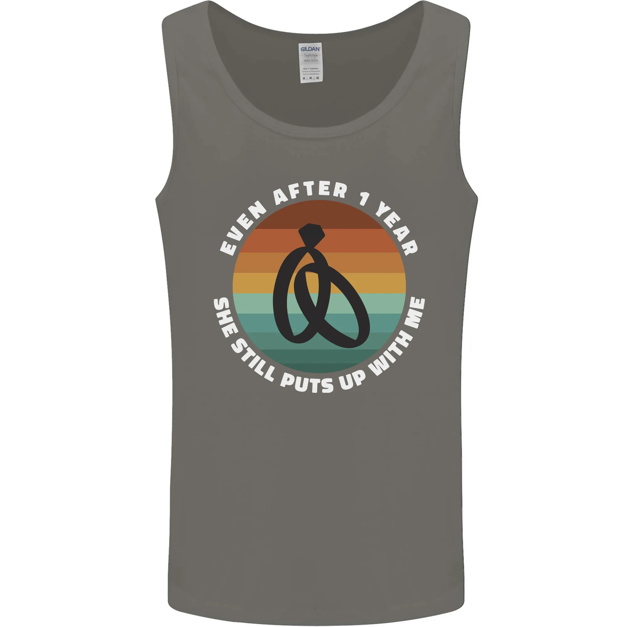 1 Year Wedding Anniversary 1st Marriage Mens Vest Tank Top