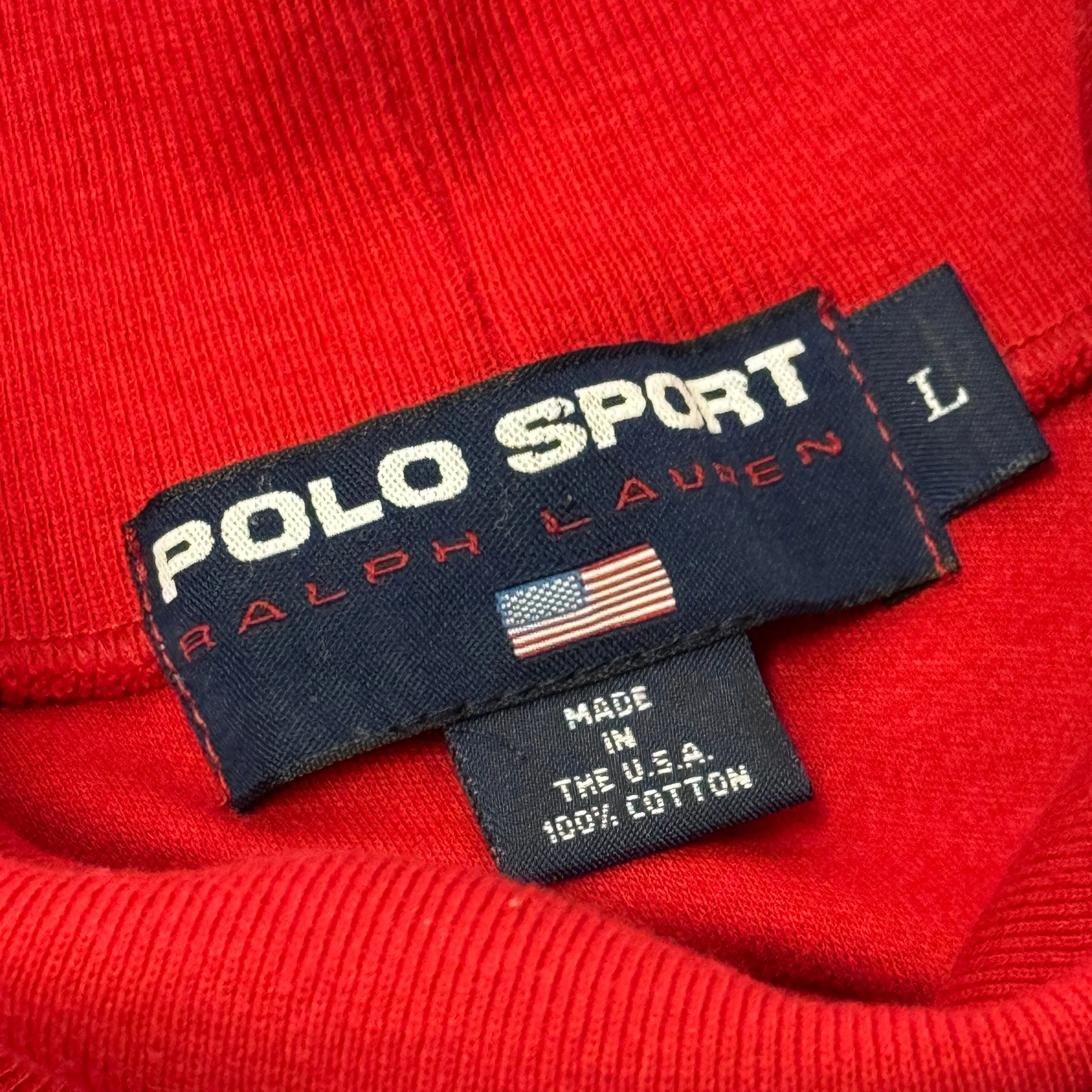 1990’S POLO SPORT MADE IN USA L/S TURTLENECK SINGLE STITCH SHIRT LARGE