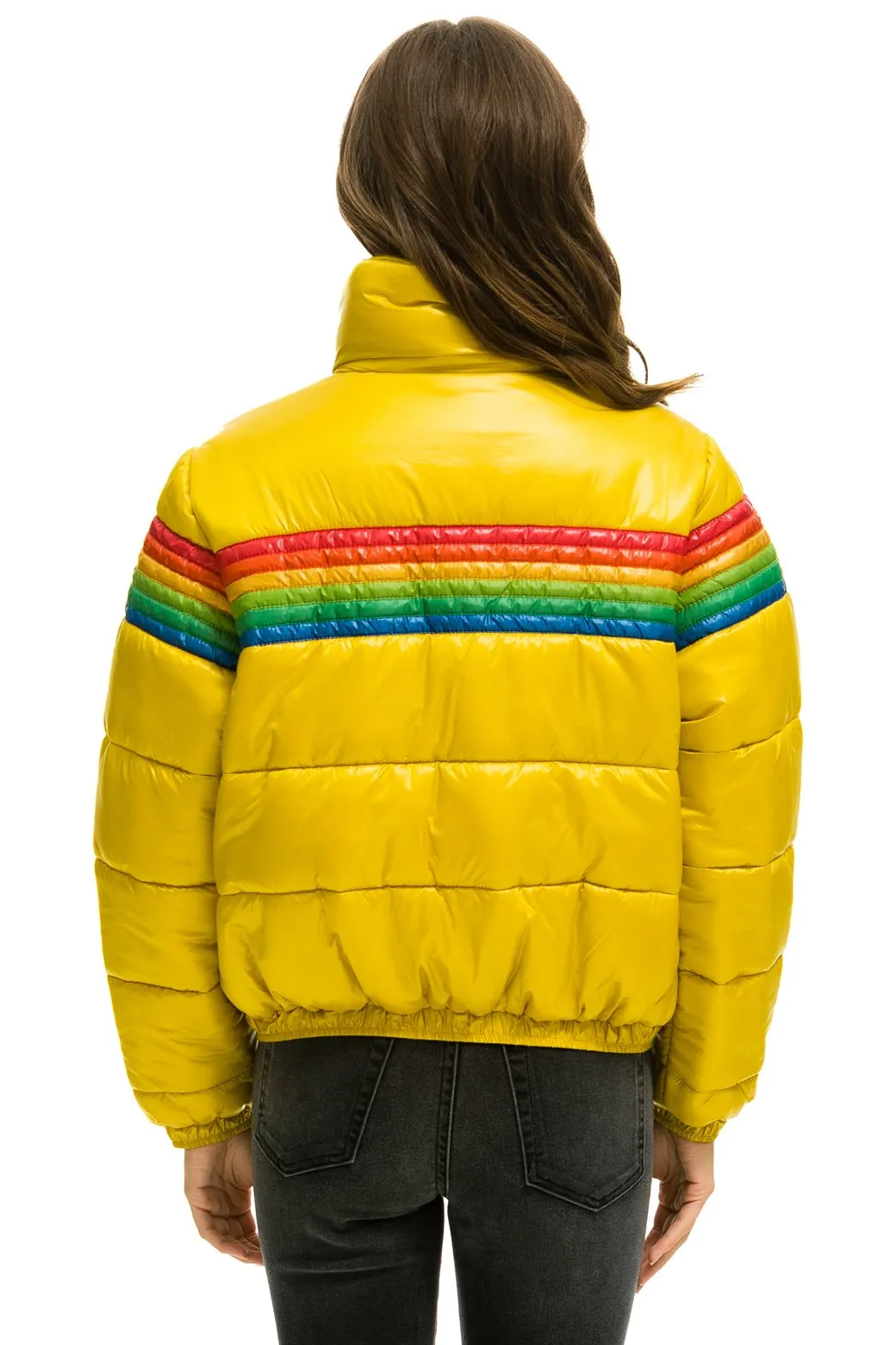 6 STRIPE LUXE APRES PUFFER JACKET - GLOSSY HONEY