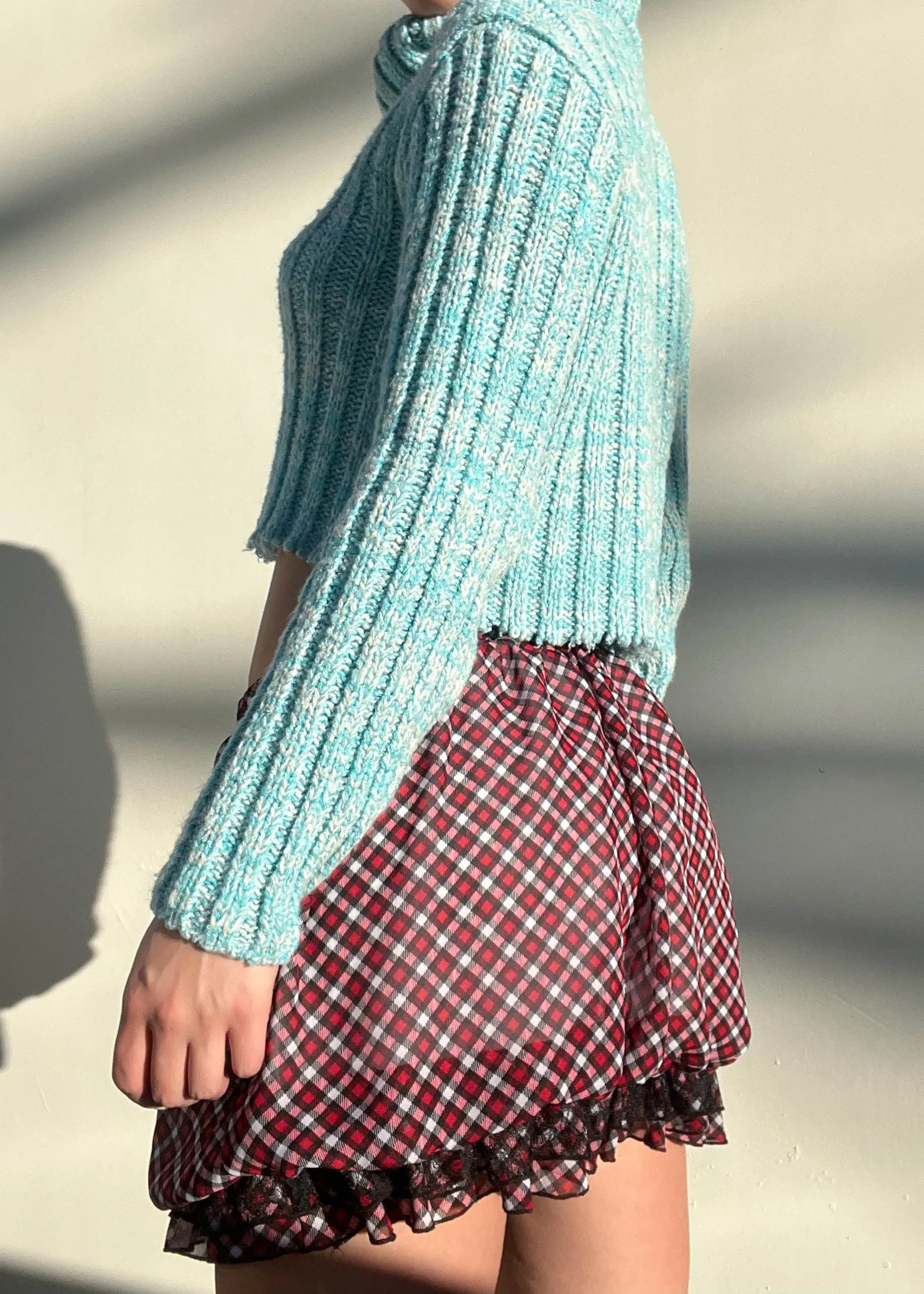 90's Aqua Knit Turtleneck (M)