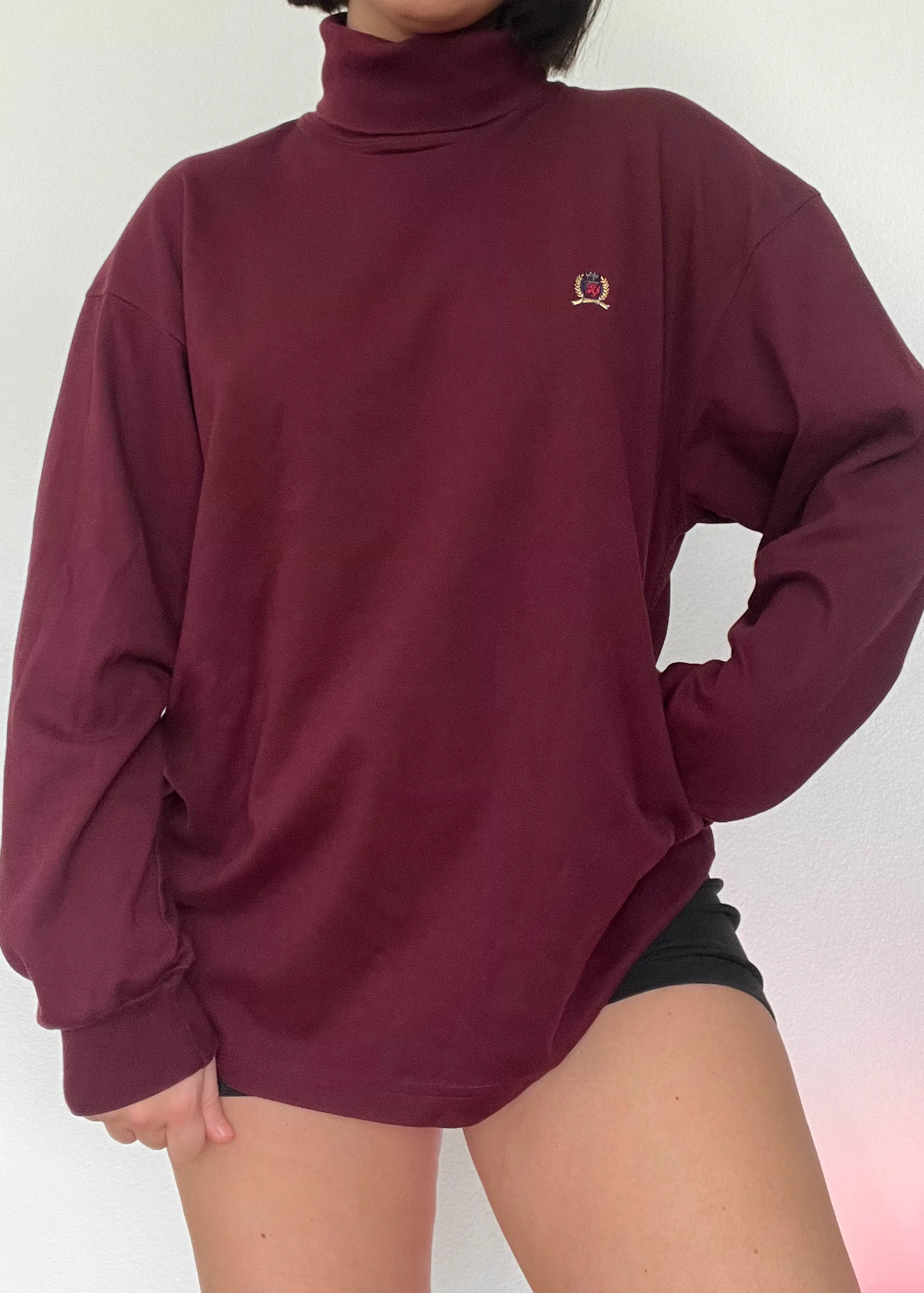 90's Burgundy Tommy Turtleneck (XL)