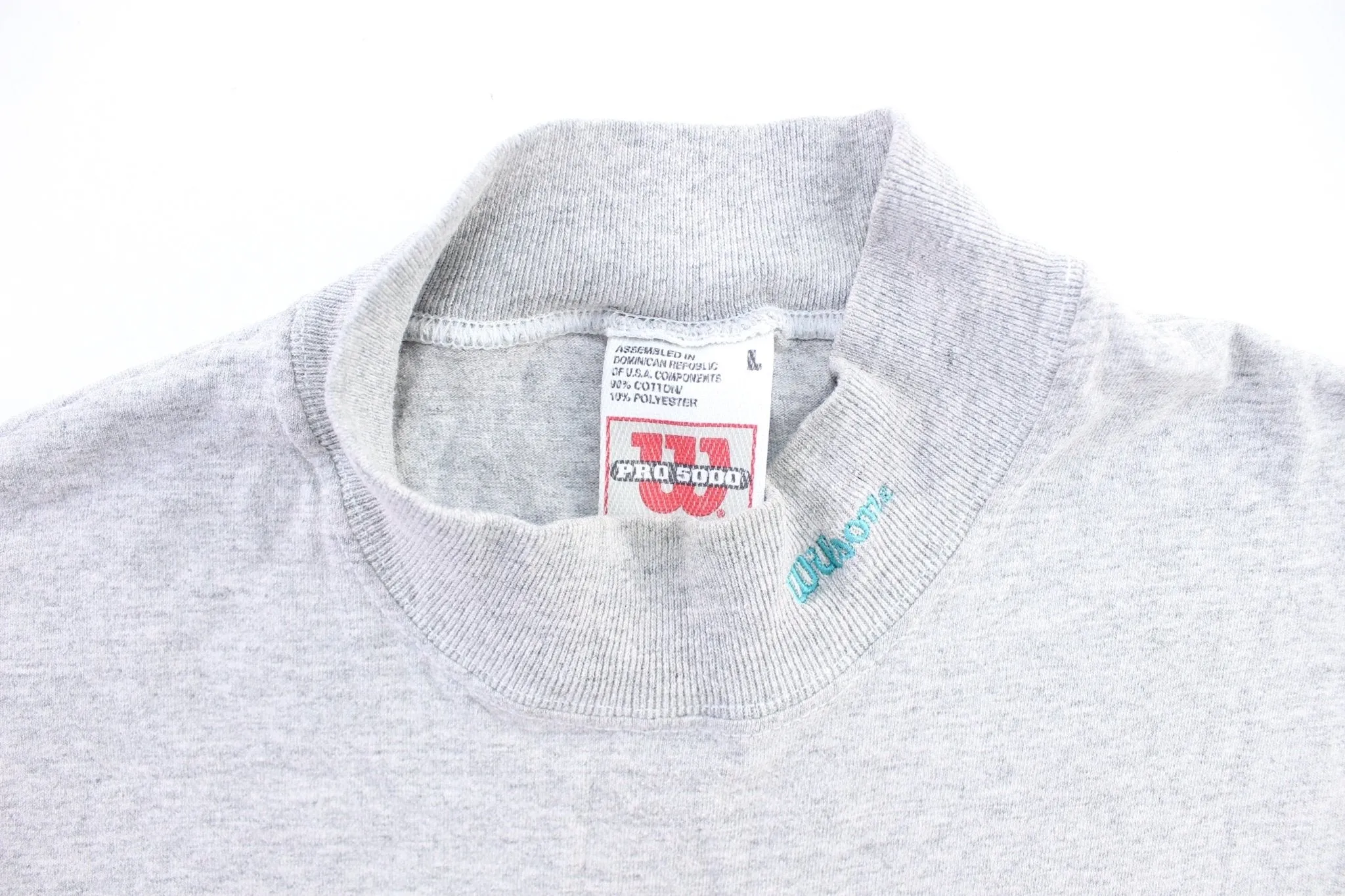 90's Wilson Embroidered Logo Grey Turtleneck LS T-Shirt