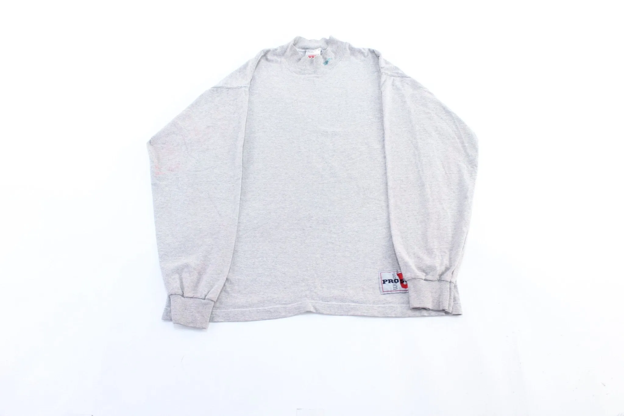 90's Wilson Embroidered Logo Grey Turtleneck LS T-Shirt