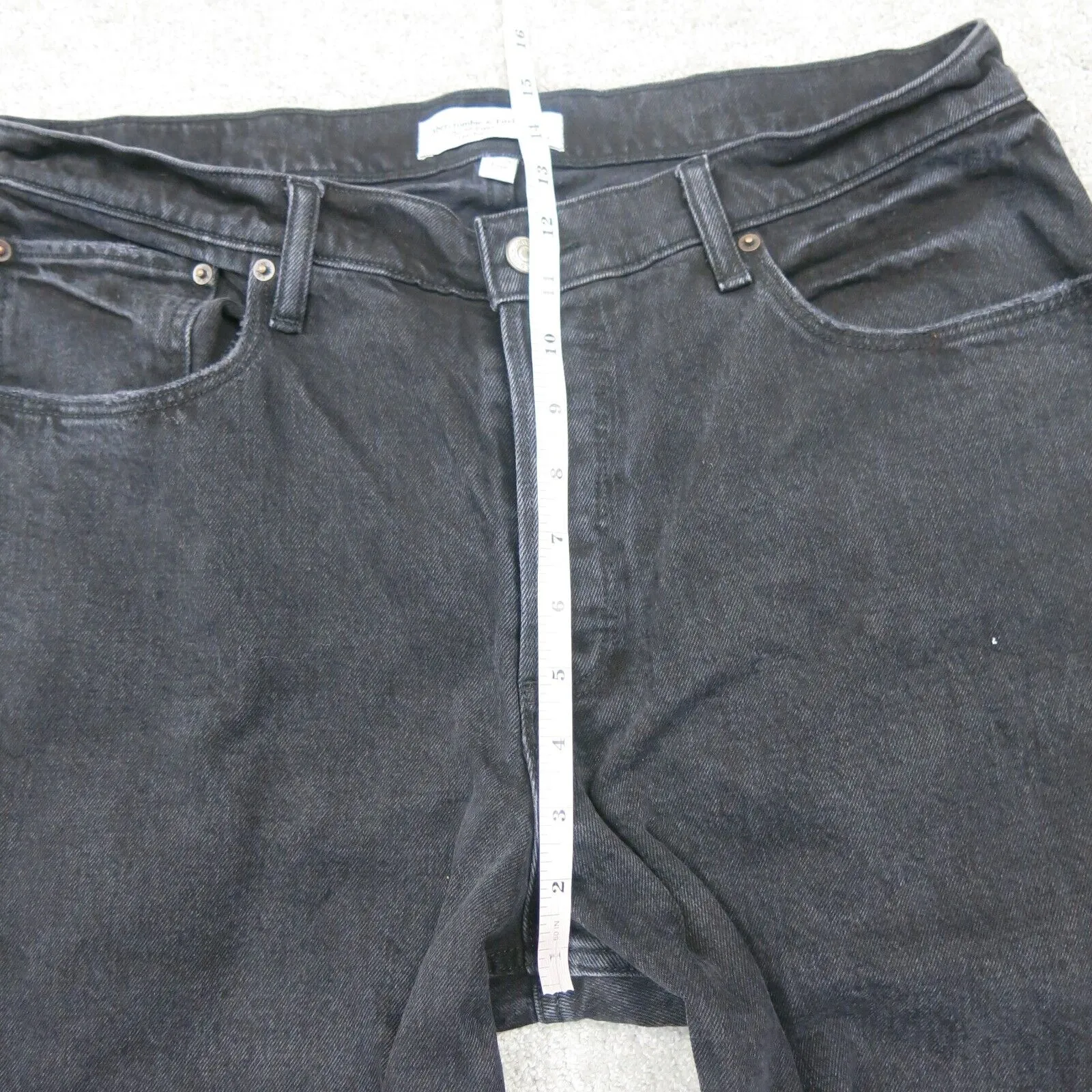 Abercrombie & Fitch Mens Jeans Straight Low Rise Stretch Black Size W32XL14