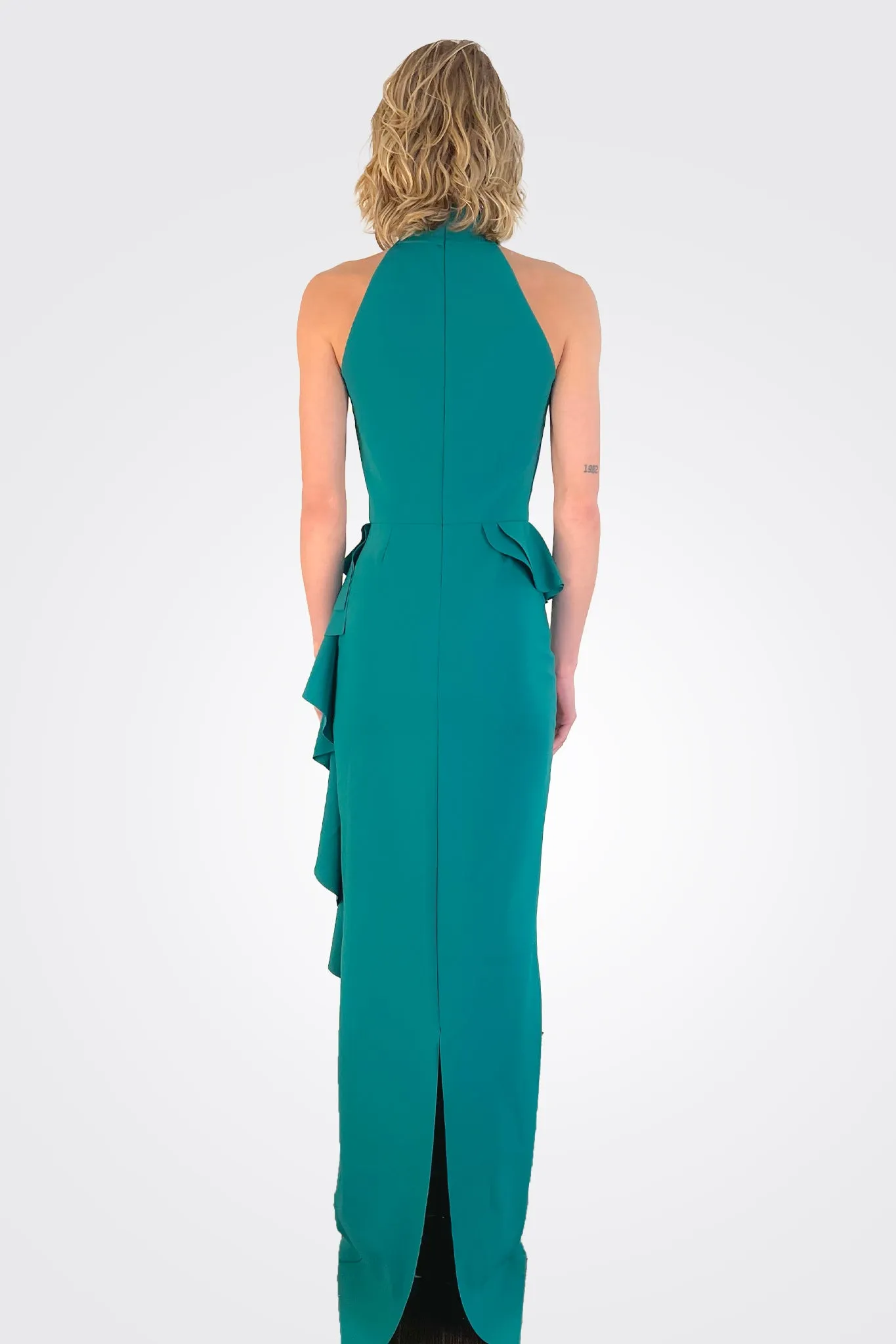 Ah Long Peplum Gown - Jade