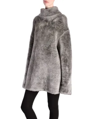 Alaïa Vintage Grey Fuzzy Oversized Turtleneck Sweater