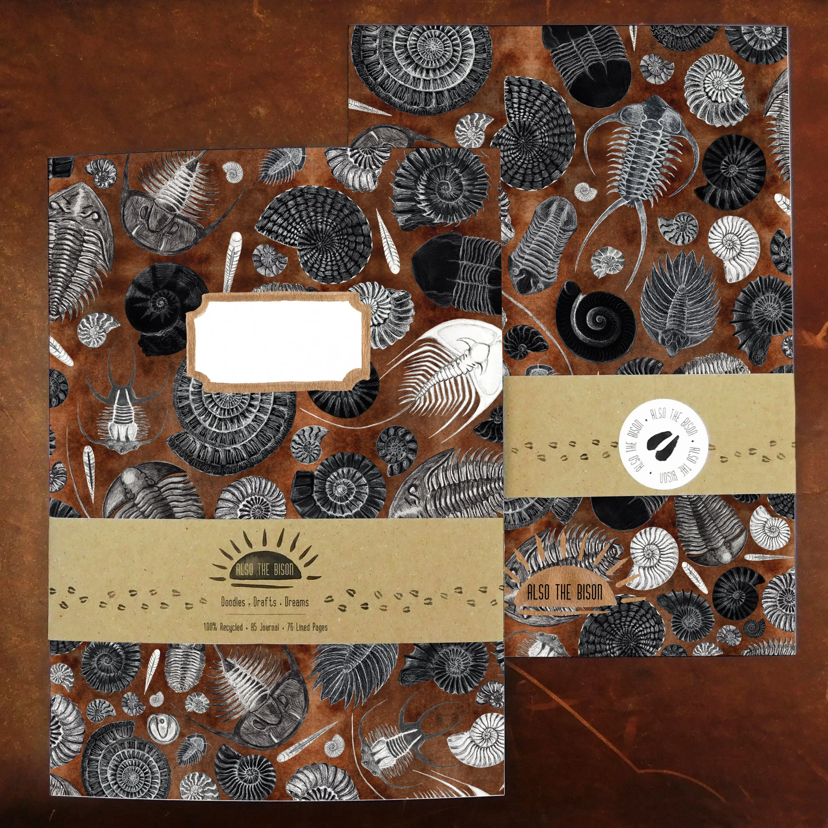 Ammonoidea Fossil Print Lined Journal