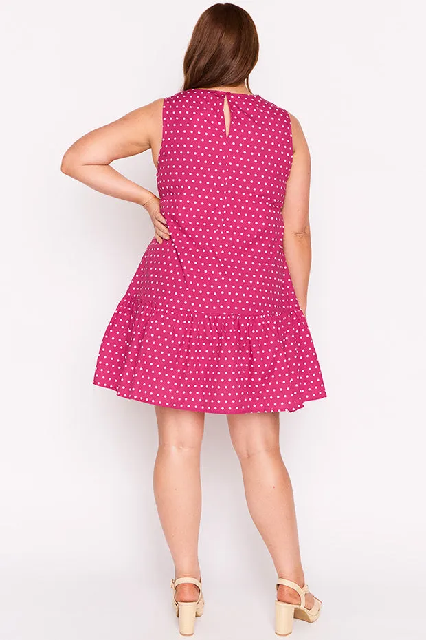 Andi Magenta Spot Dress