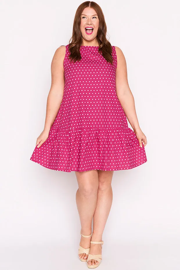 Andi Magenta Spot Dress