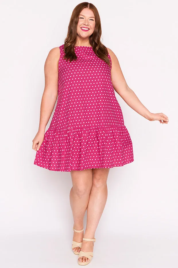 Andi Magenta Spot Dress