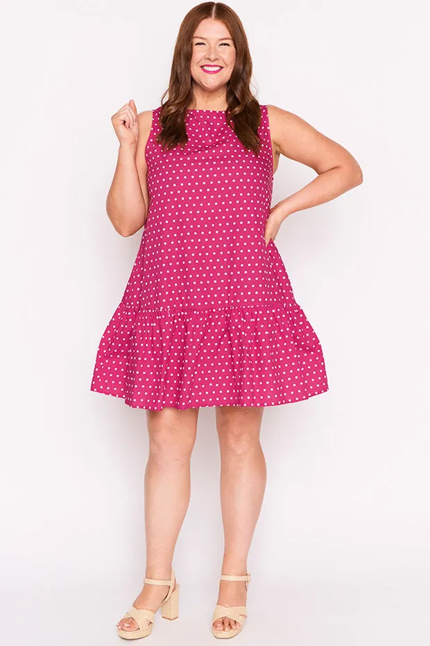 Andi Magenta Spot Dress