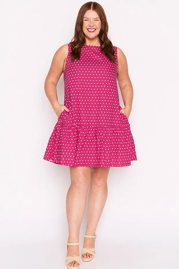 Andi Magenta Spot Dress