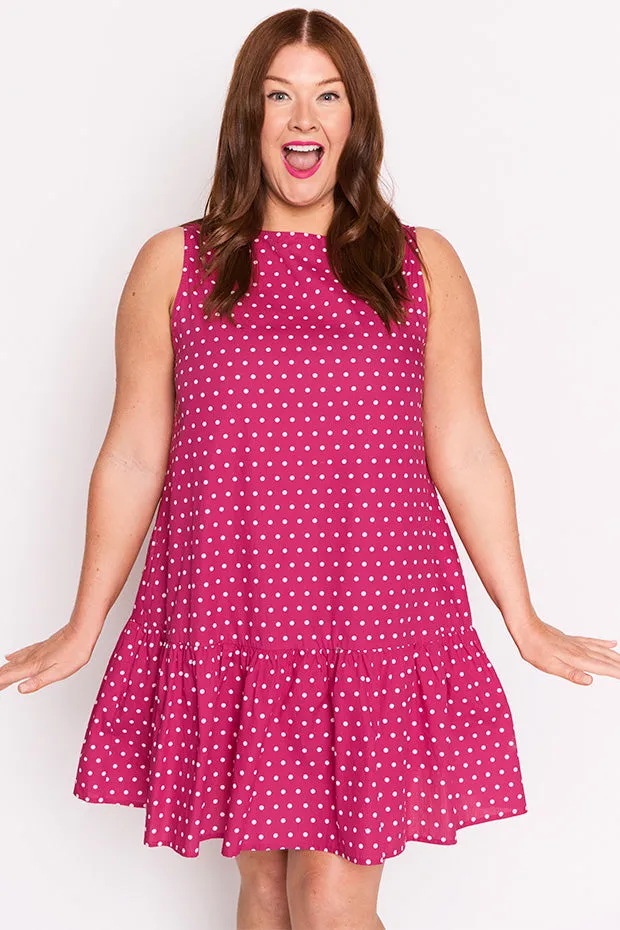 Andi Magenta Spot Dress