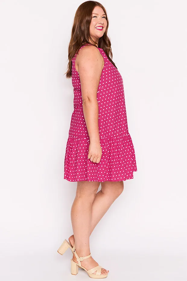 Andi Magenta Spot Dress