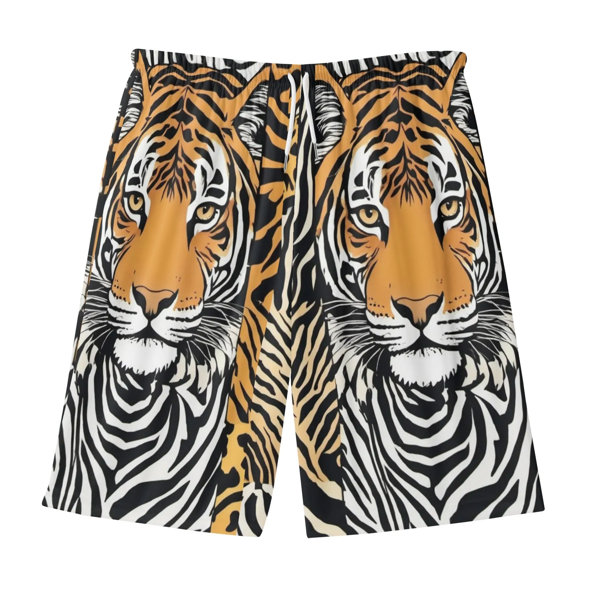 Animal Face Mens Lightweight Hawaiian Beach Shorts