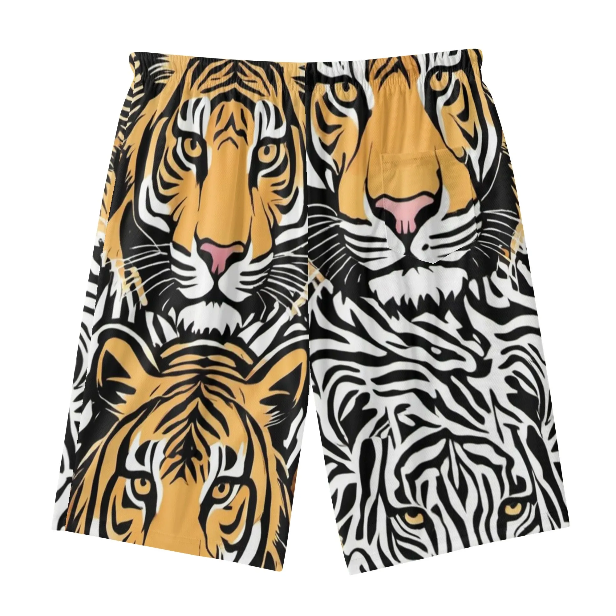 Animal Face Mens Lightweight Hawaiian Beach Shorts