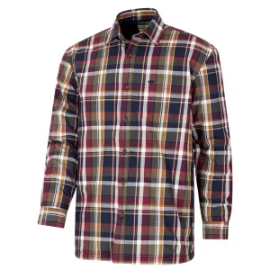 Arran Micro Fleece Lined 100% Cotton Shirt - Wine/Olive Check by Hoggs of Fife