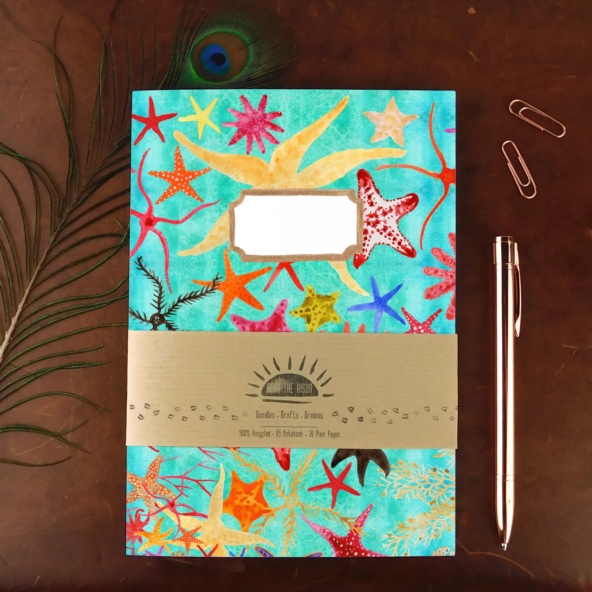 Asterozoa Starfish Print Journal and Notebook Set