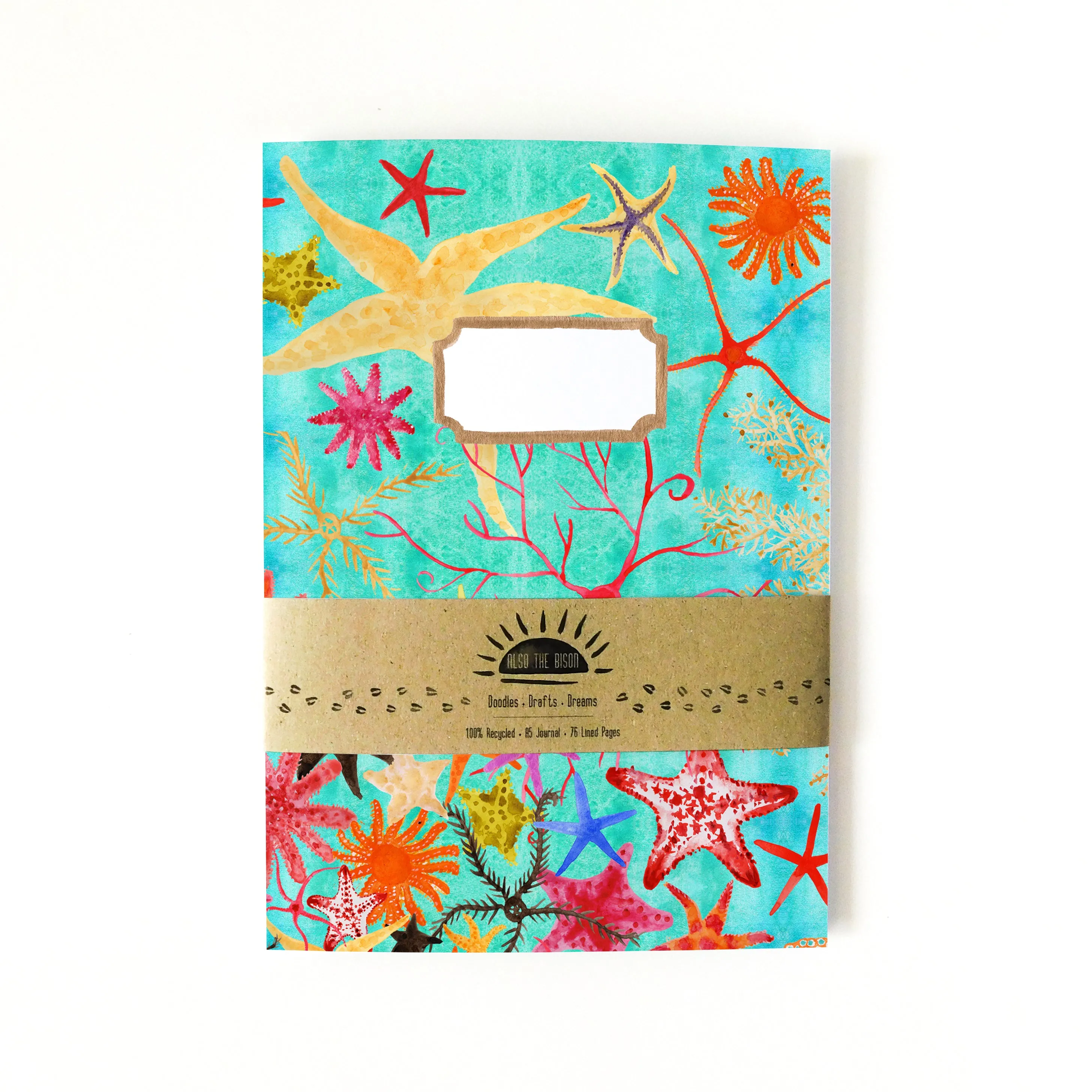 Asterozoa Starfish Print Lined Journal