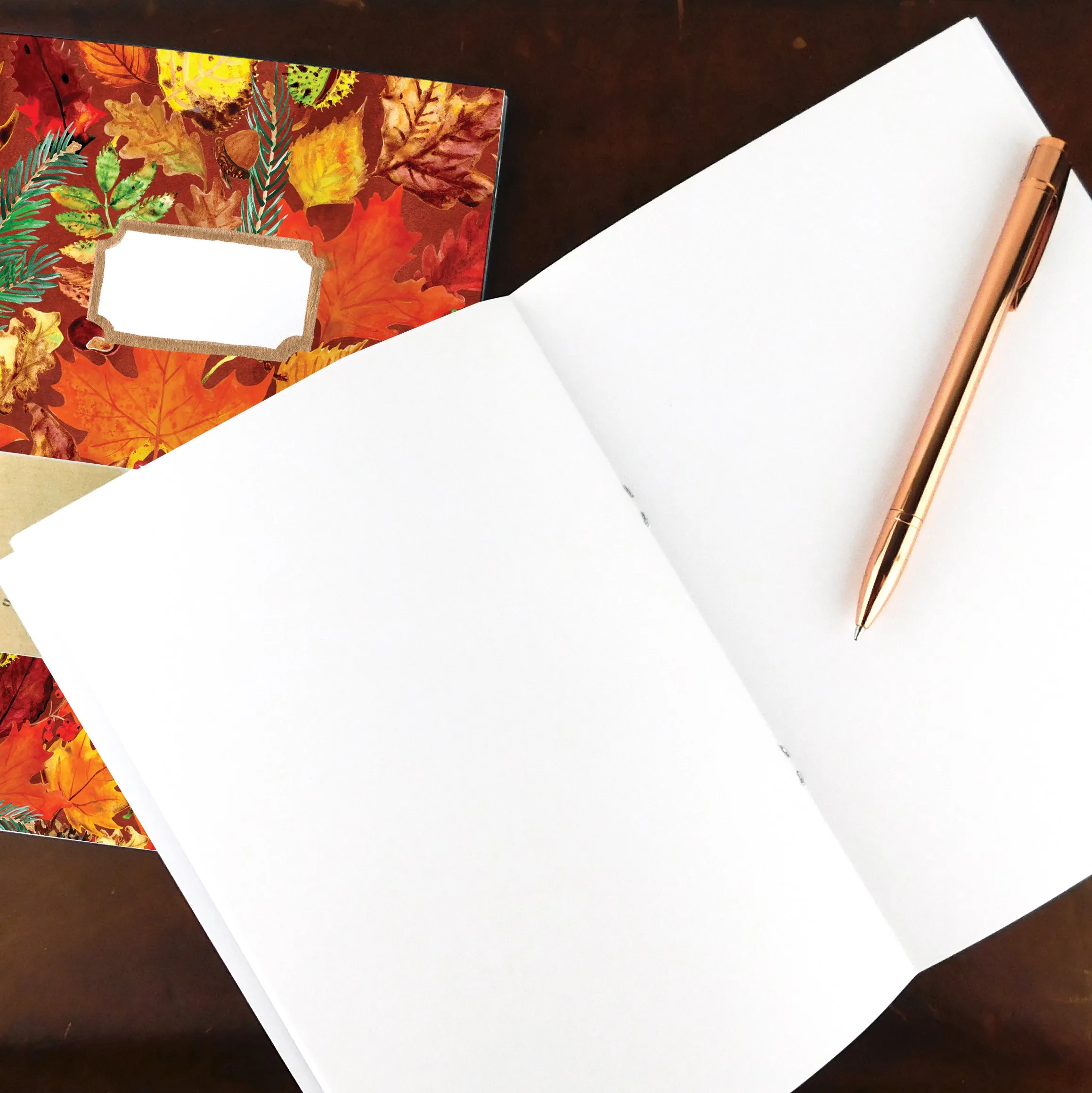 Autumna Fallen Leaf Print Journal and Notebook Set