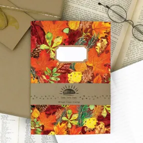 Autumna Fallen Leaf Print Lined Journal