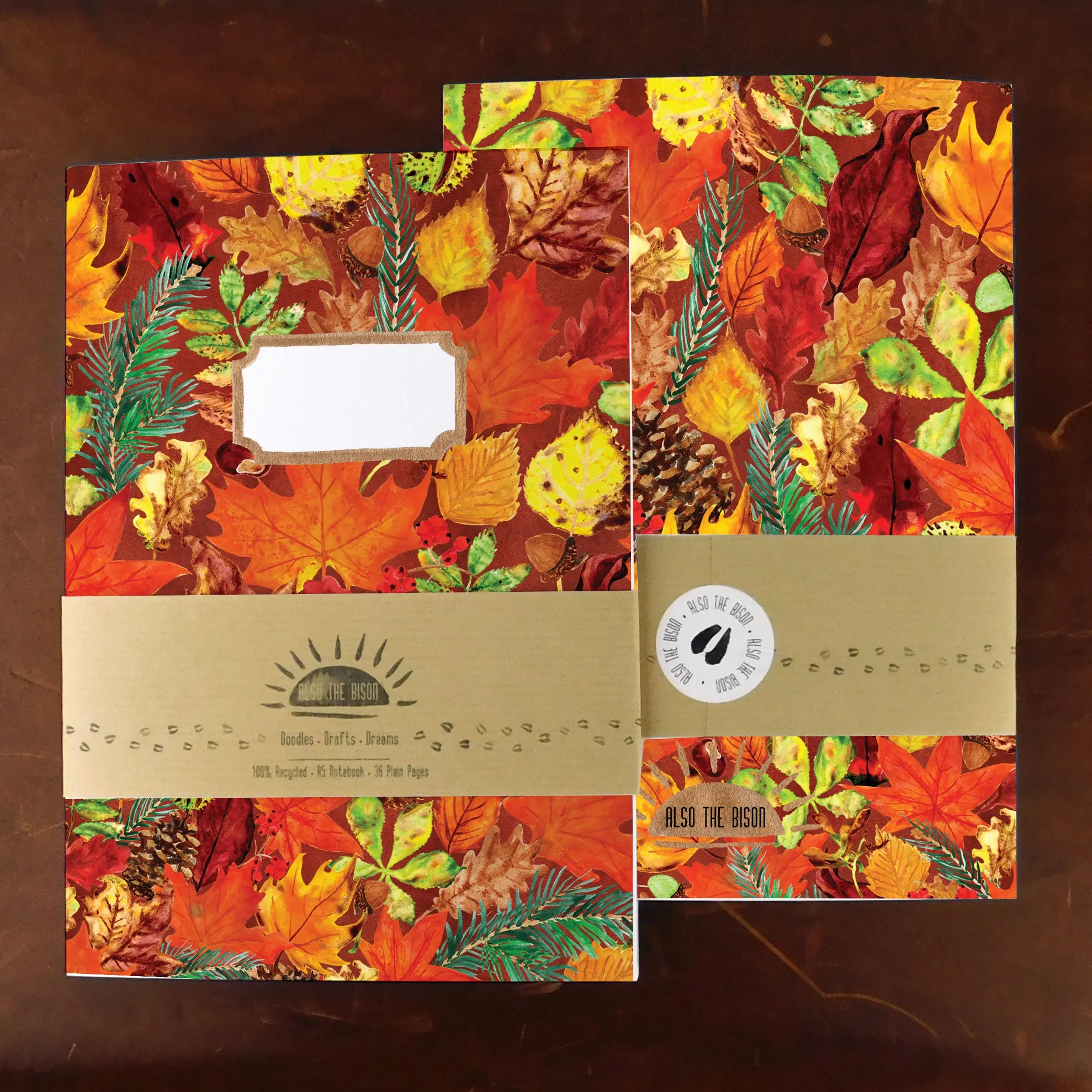 Autumna Fallen Leaf Print Notebook