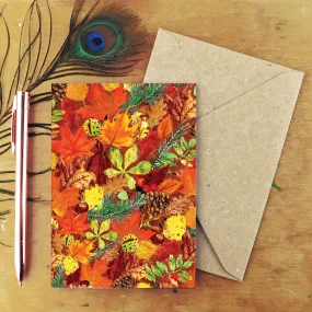 Autumna Fallen Leaves Greetings Card