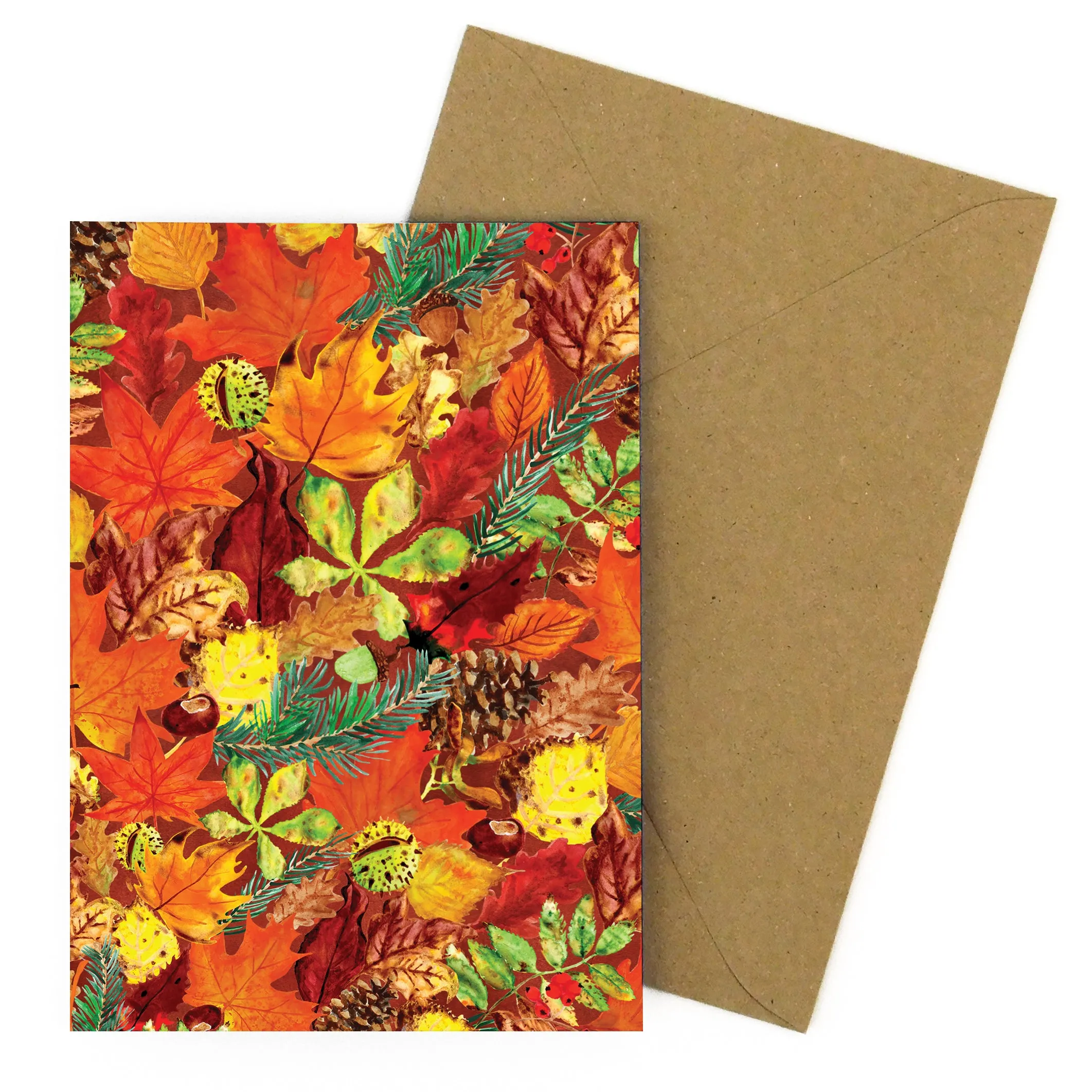 Autumna Fallen Leaves Greetings Card