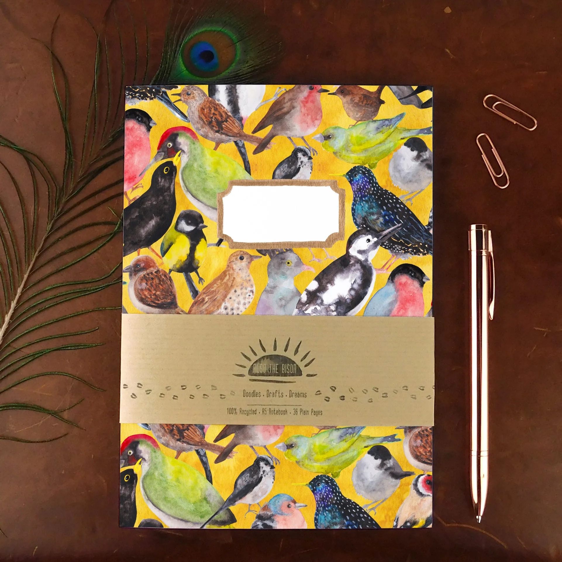 Aves British Garden Birds Print Journal and Notebook Set