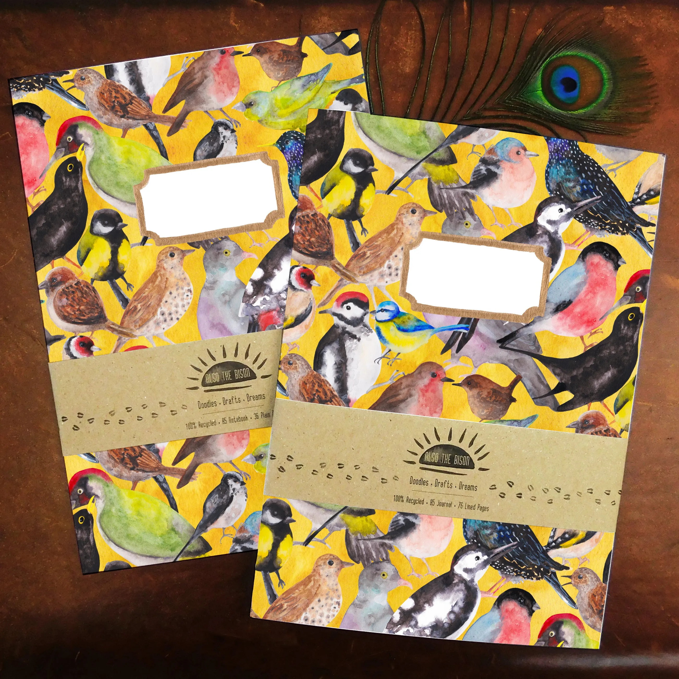 Aves British Garden Birds Print Journal and Notebook Set