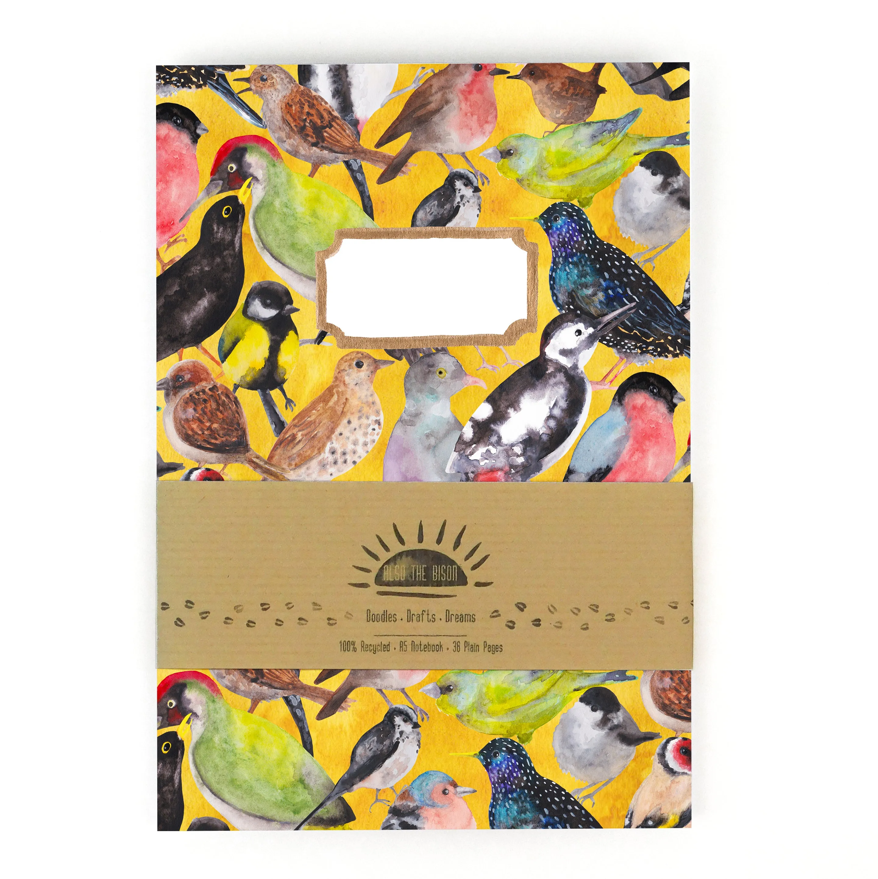 Aves British Garden Birds Print Notebook