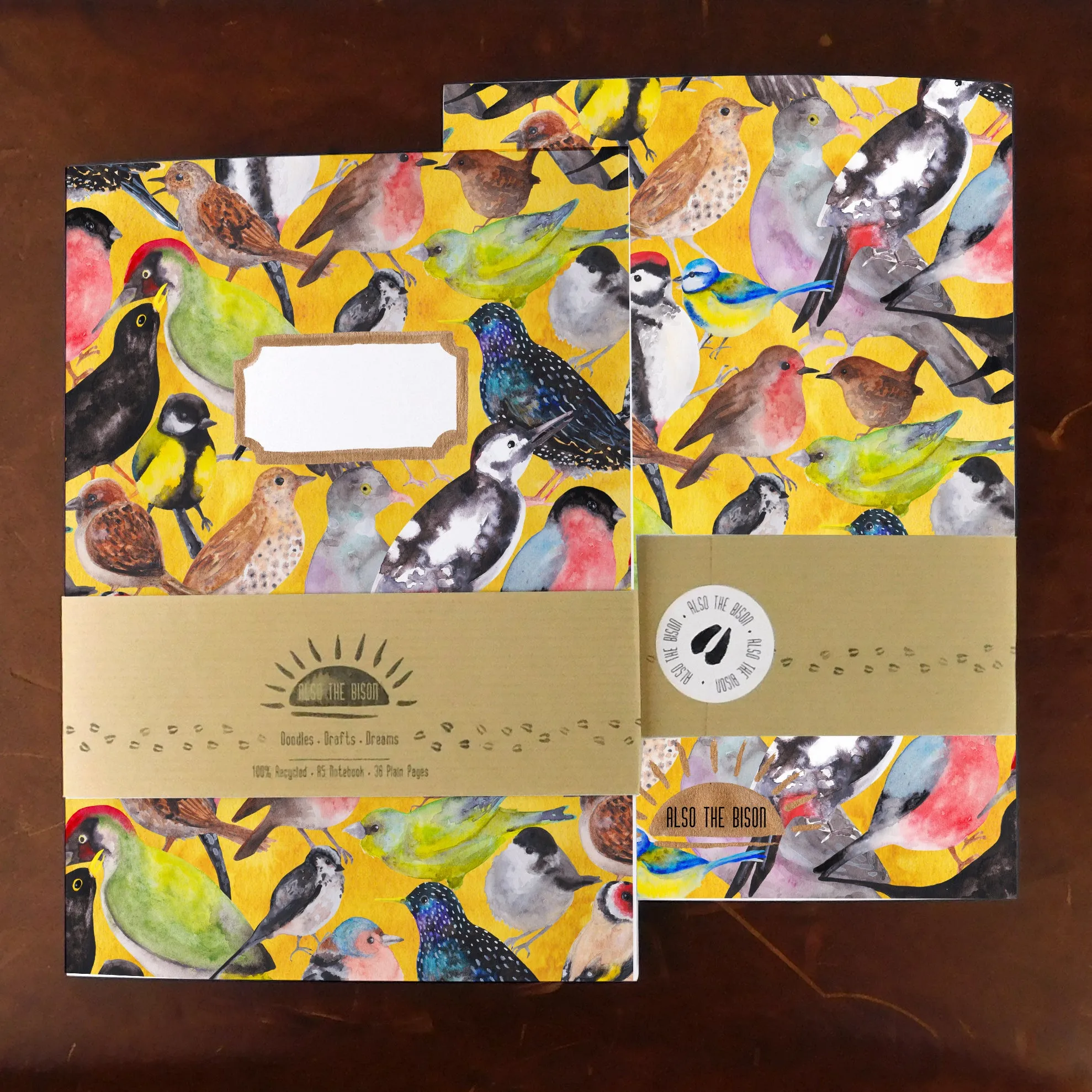 Aves British Garden Birds Print Notebook