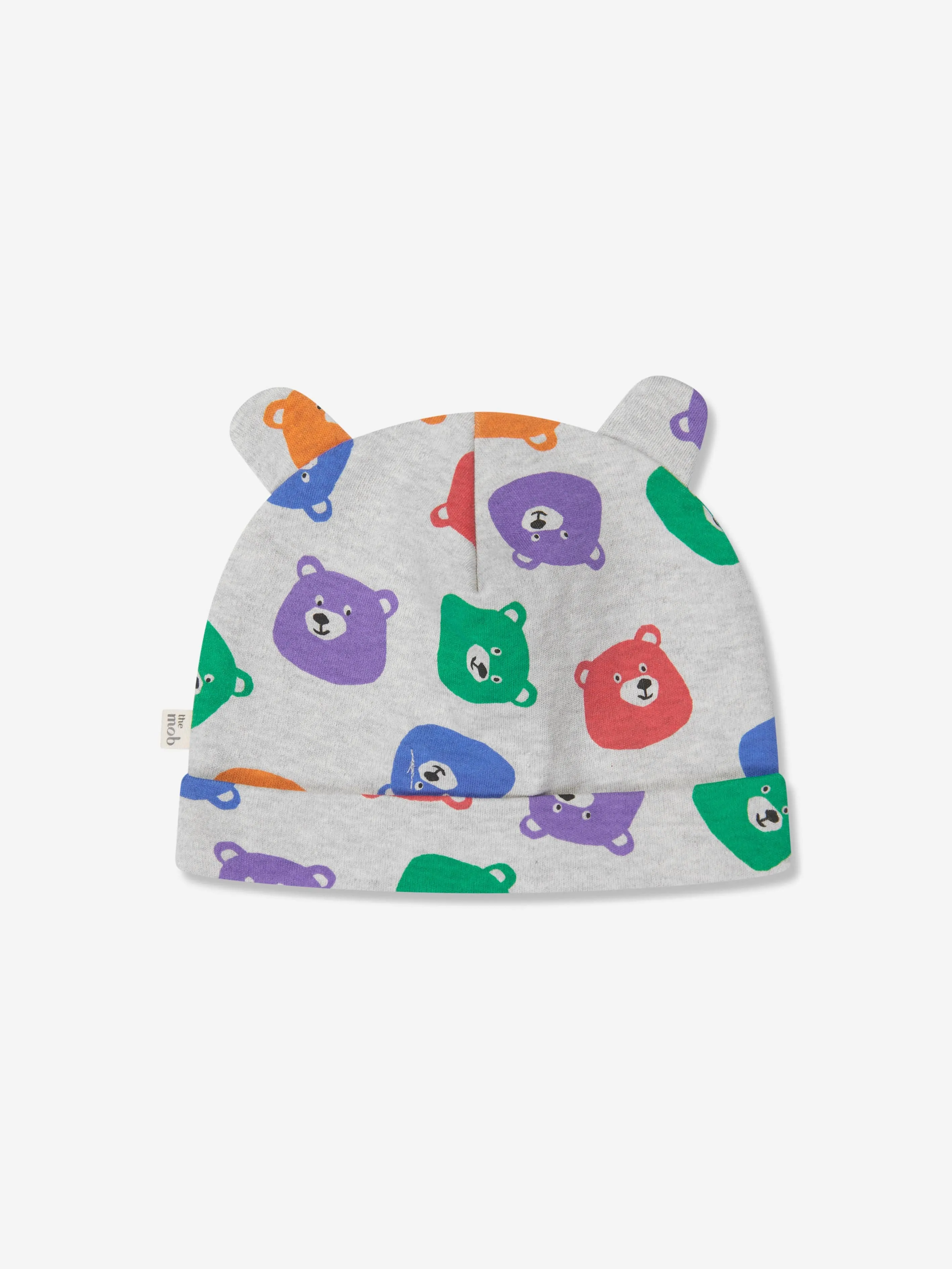 Baby Bears Print Hat With Ears in Multicolour