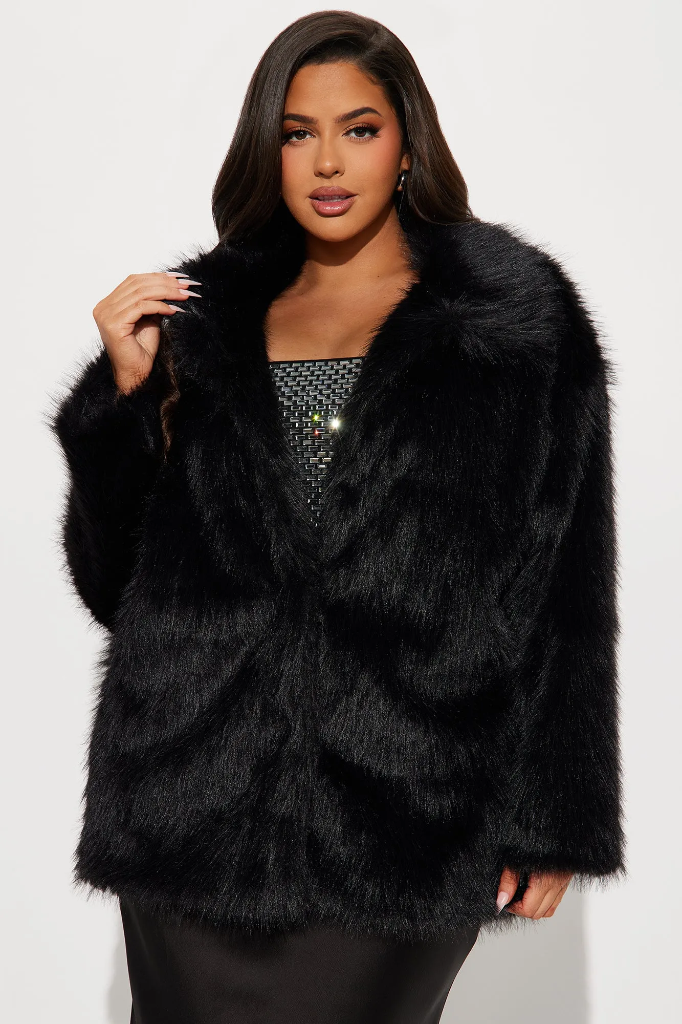 Bailey Faux Fur Coat - Black