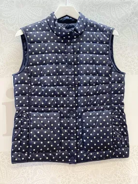 Basler Navy And White Spotty Quilted Gilet 2208110301 12028 2800