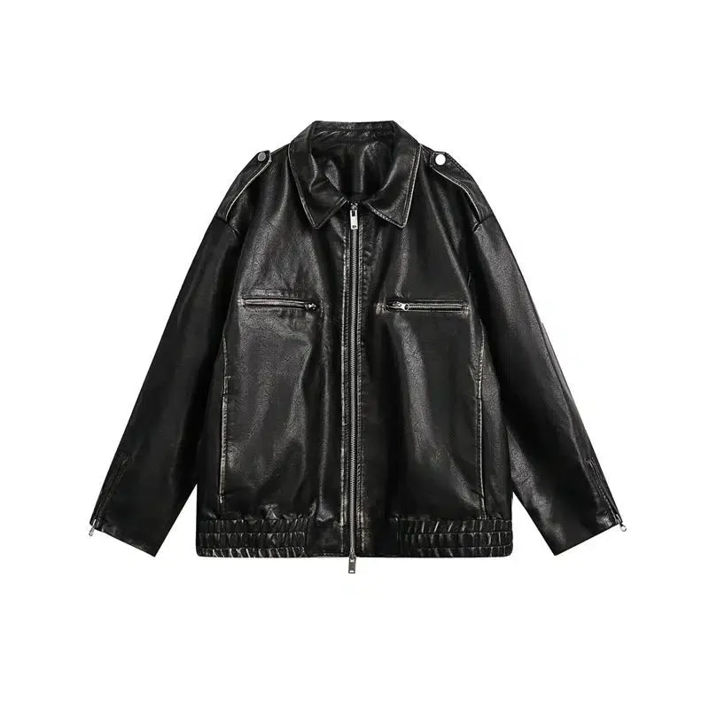 BB Multi-Zipper Faux Leather Jacket