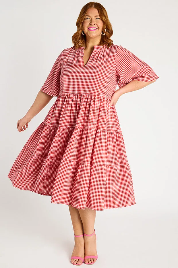 Birdie Gingham Red Dress