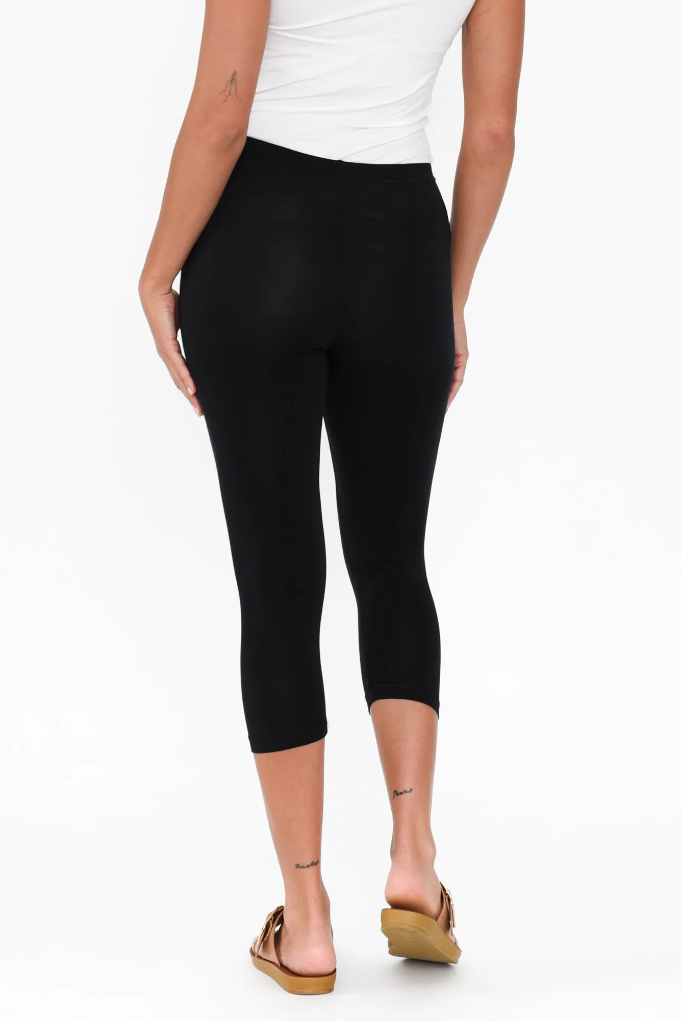 Black Micro Modal 3/4 Leggings