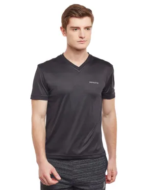 Bodyactive Men Black Dri-Fit V Neck T-Shirt-TS11-BLK