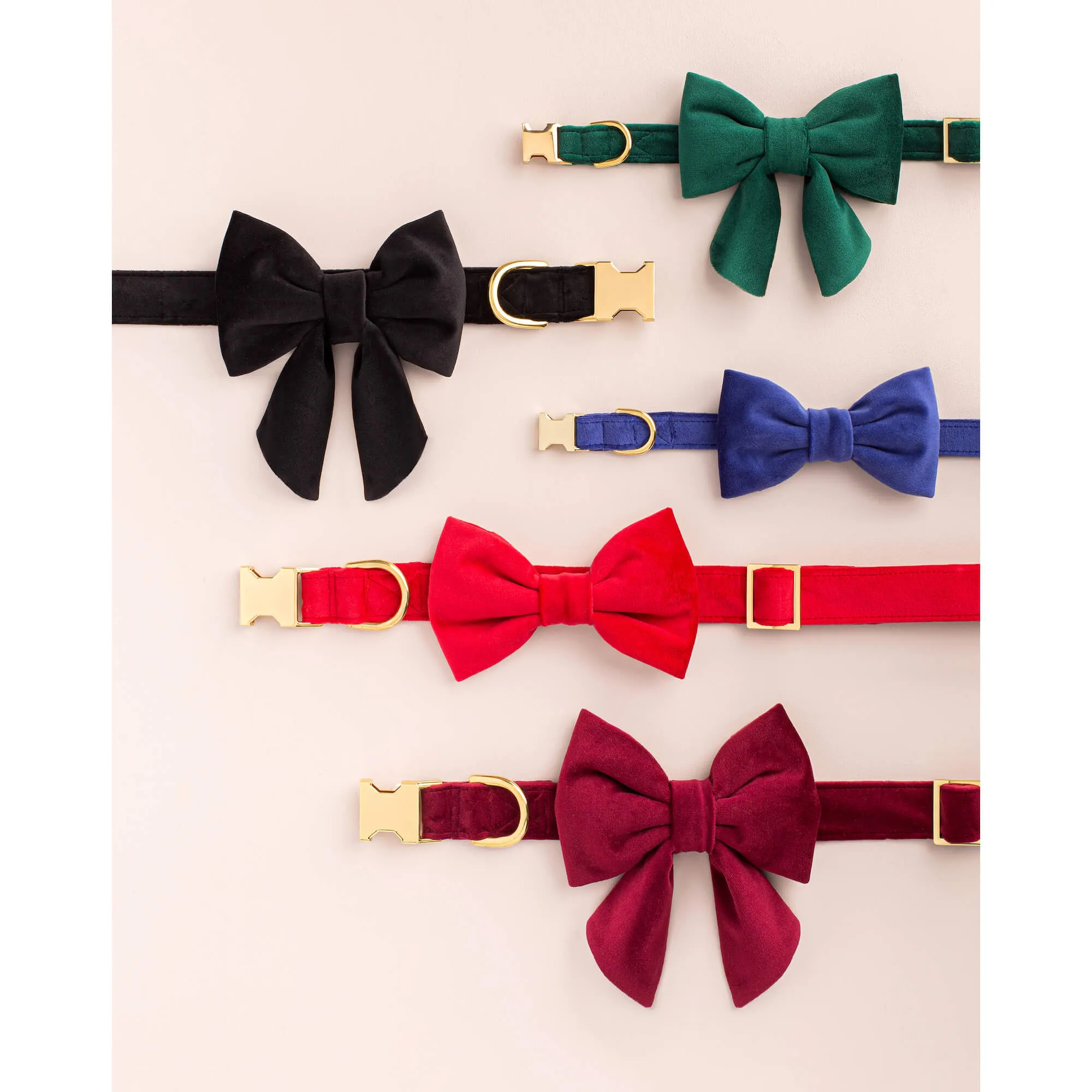 Burgundy Velvet Lady Bow Collar