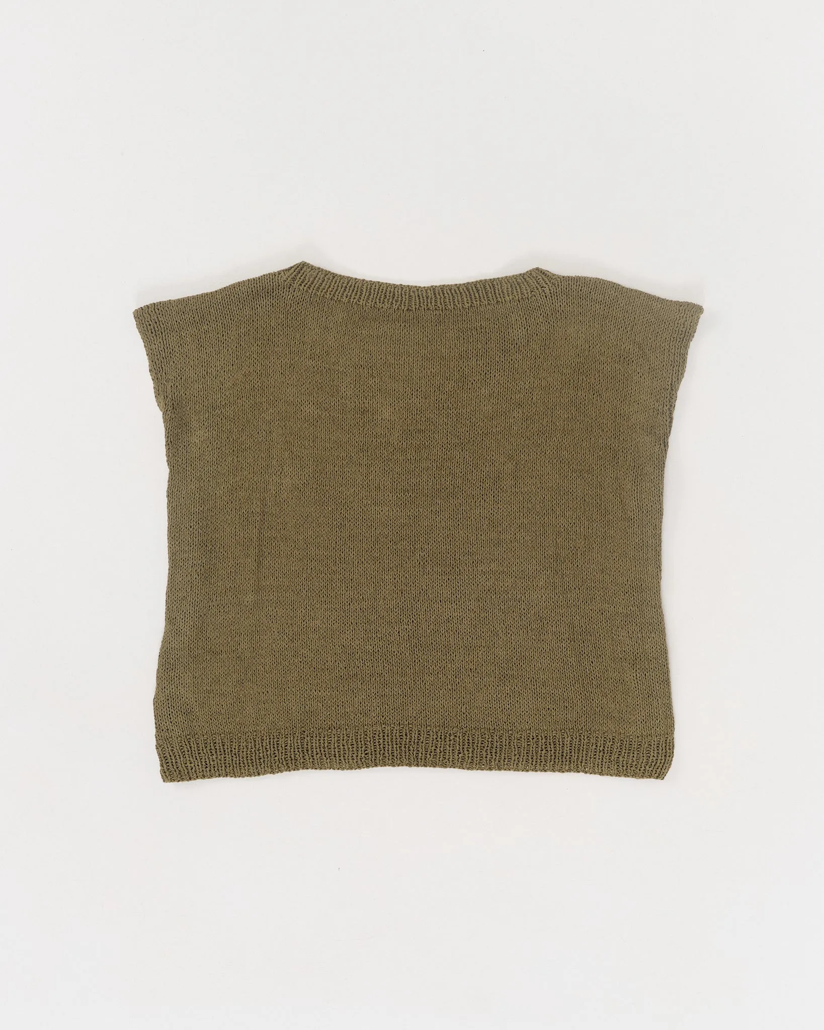 Button Knit Vest - Olive Contest