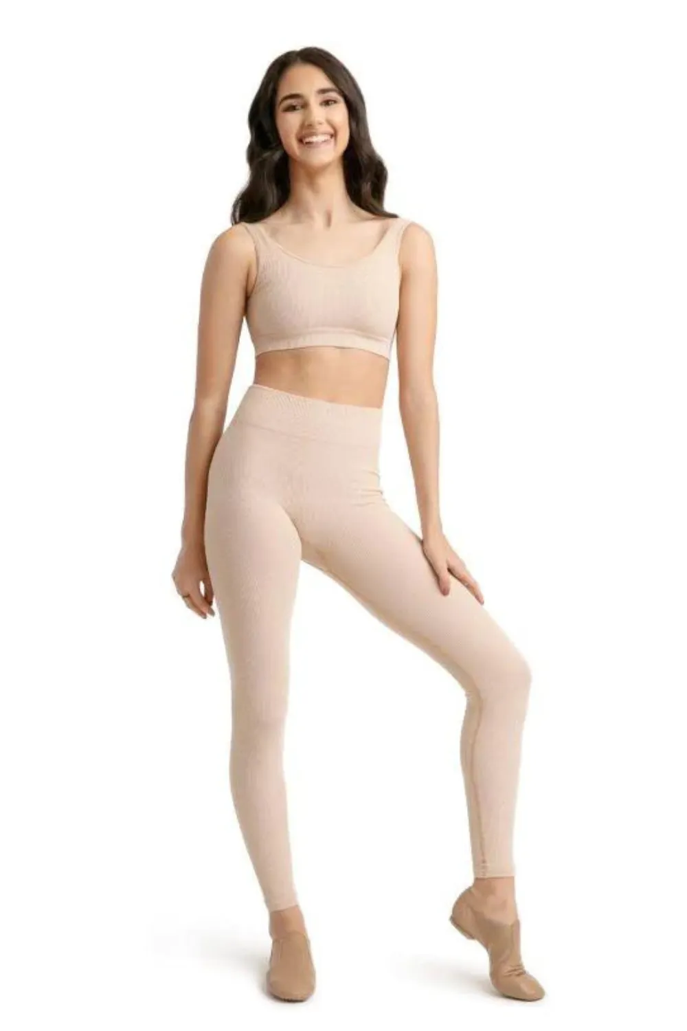 CAPEZIO 11377W WOMEN SEAMLESS RIB CROPPED LEGGING