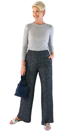 Carla Glitz Boucle Pant - Charcoal / Black / Grey