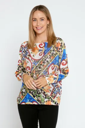 Cassidy Knit Top - Mediterranean Mosaic