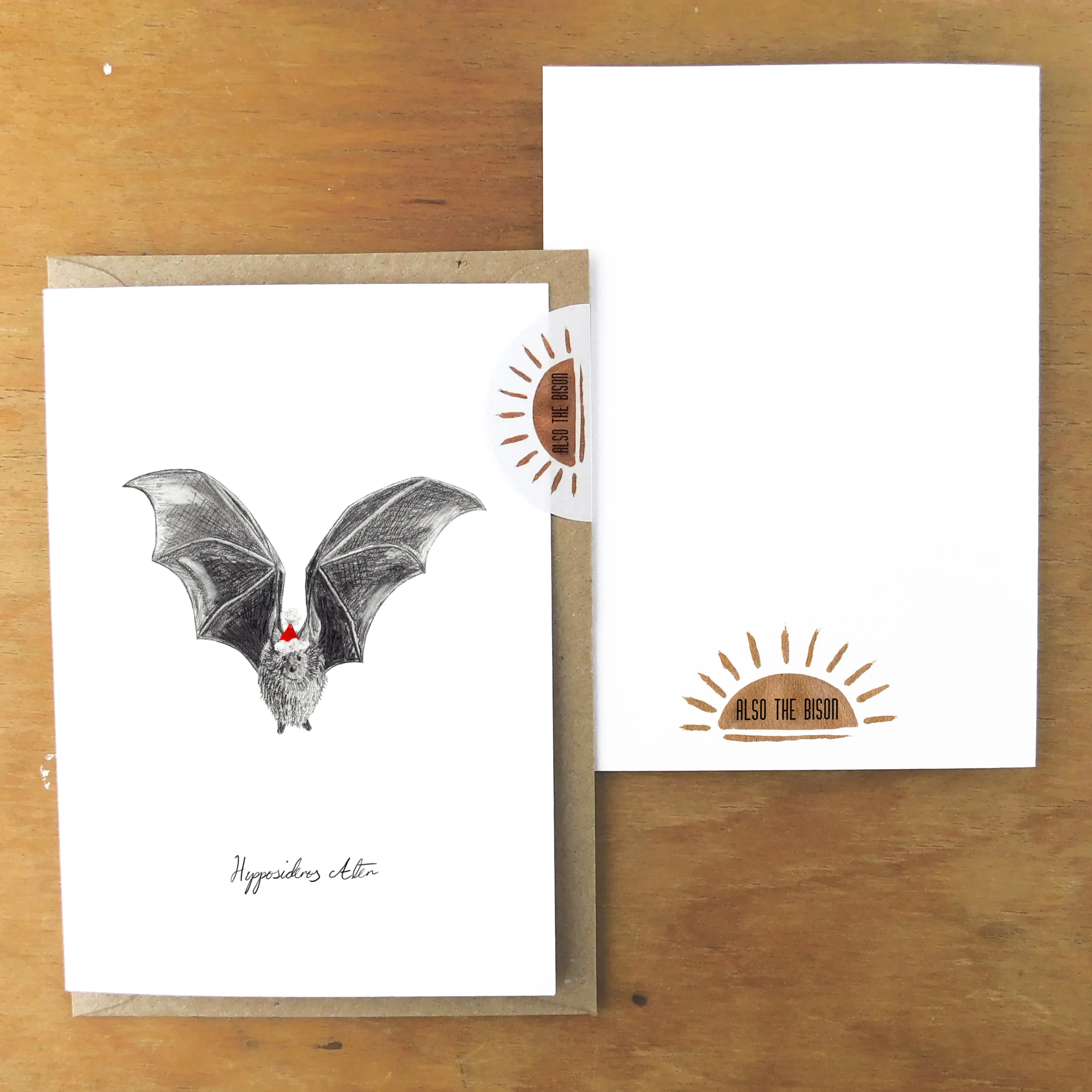 Chiroptera Christmas Dusky Leaf Nosed Bat Greetings Card