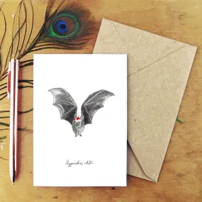 Chiroptera Christmas Dusky Leaf Nosed Bat Greetings Card