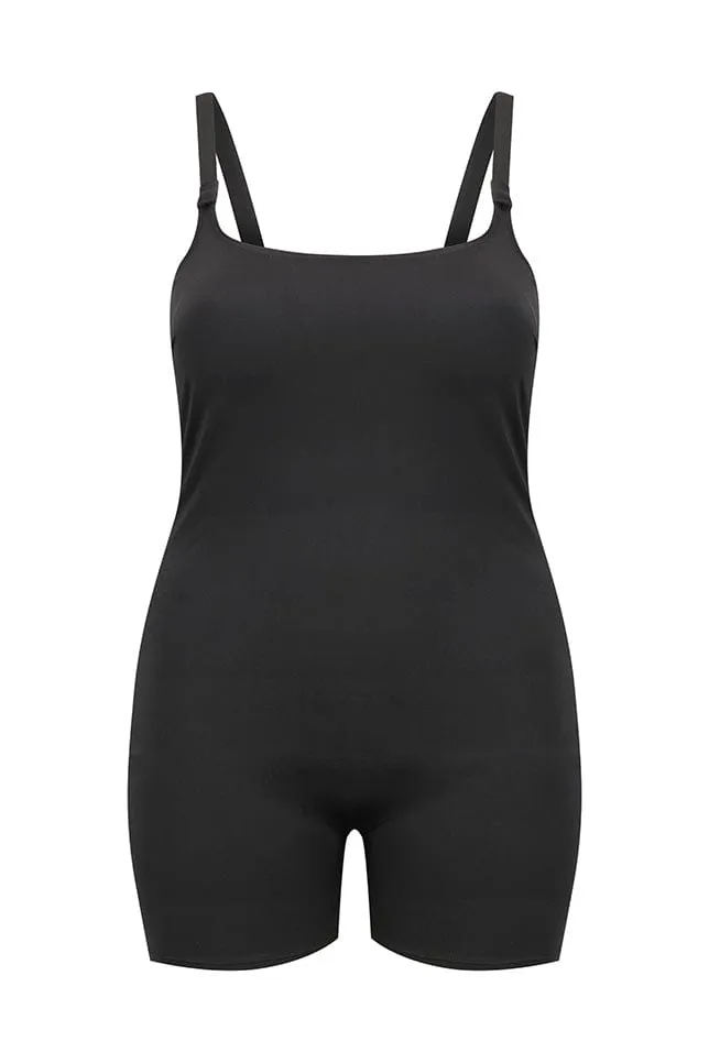 Chlorine Resistant Black Boyleg ONE PIECE