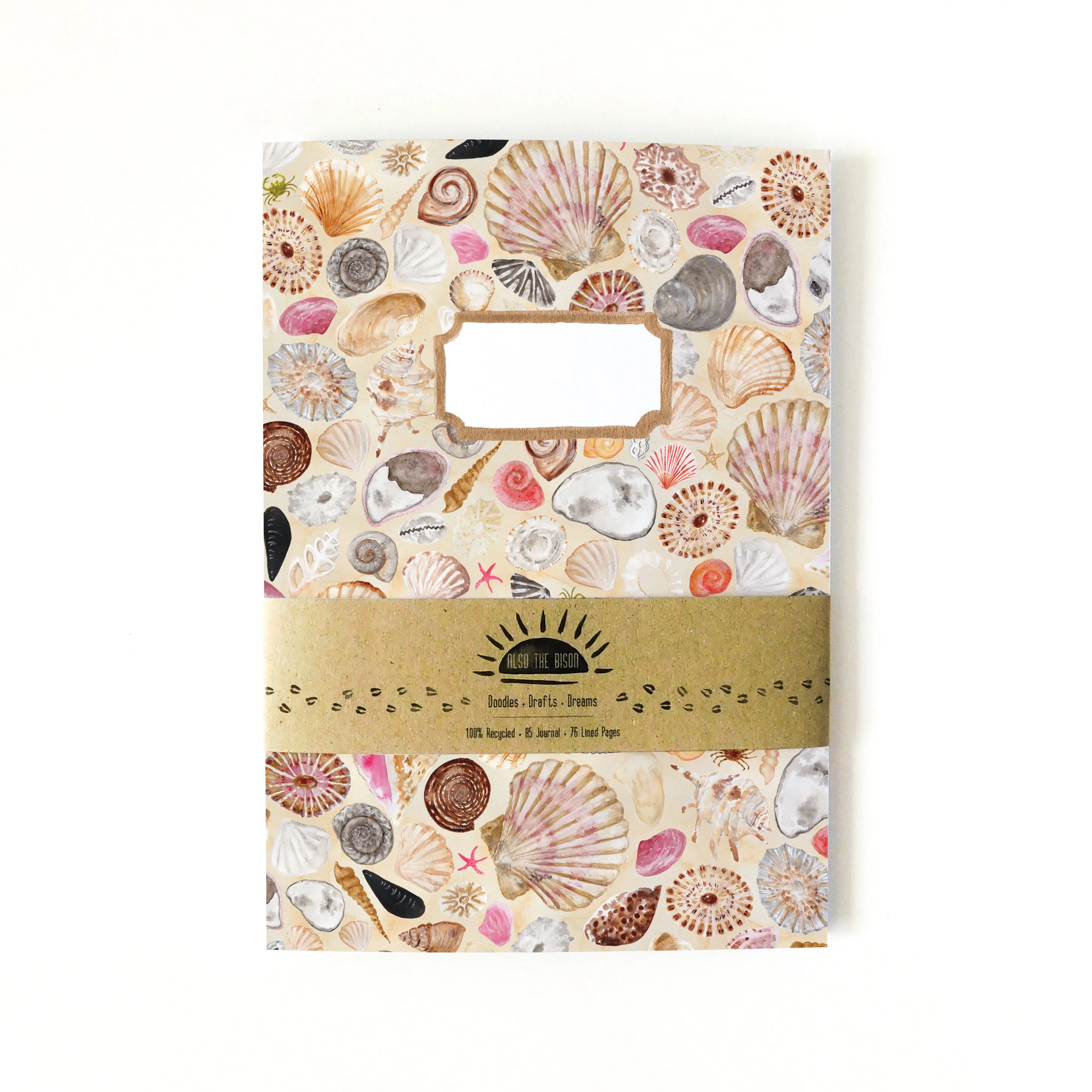 Conchae Seashell Print Lined Journal