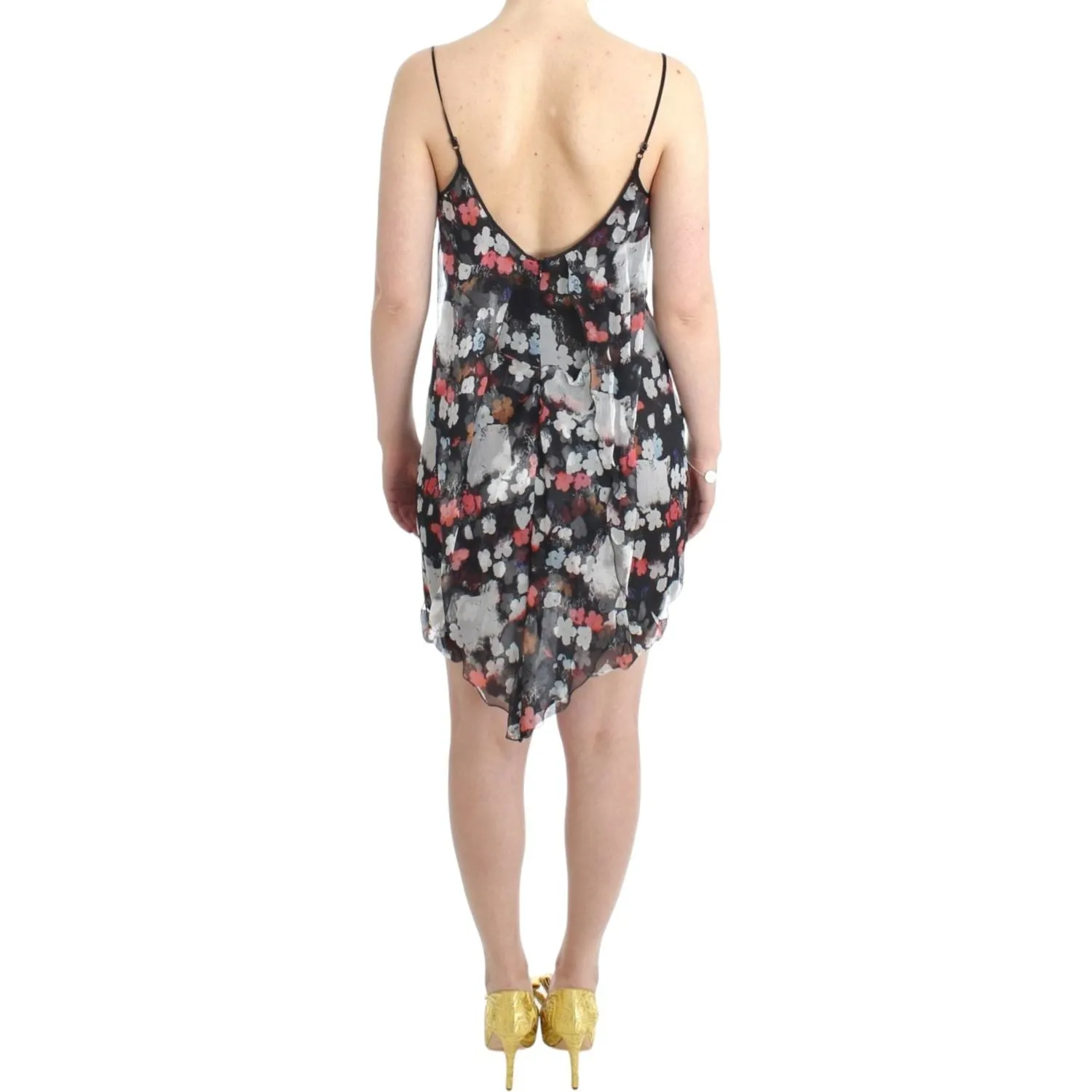 Costume National Multicolor Silk Floral Mini Dress