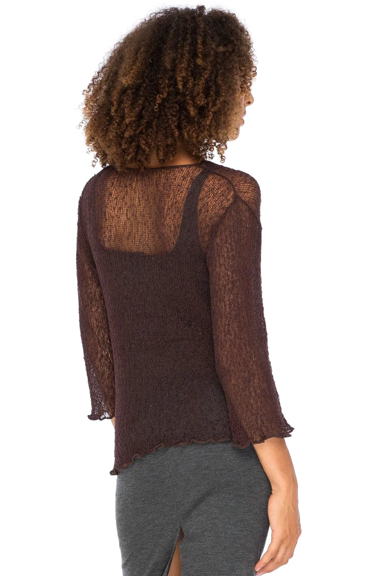 Cropped Bolero Cardigan Shrug with Ties